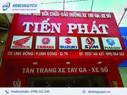 bảng chữ nổi mica sửa xe máy chuyên nghiệp